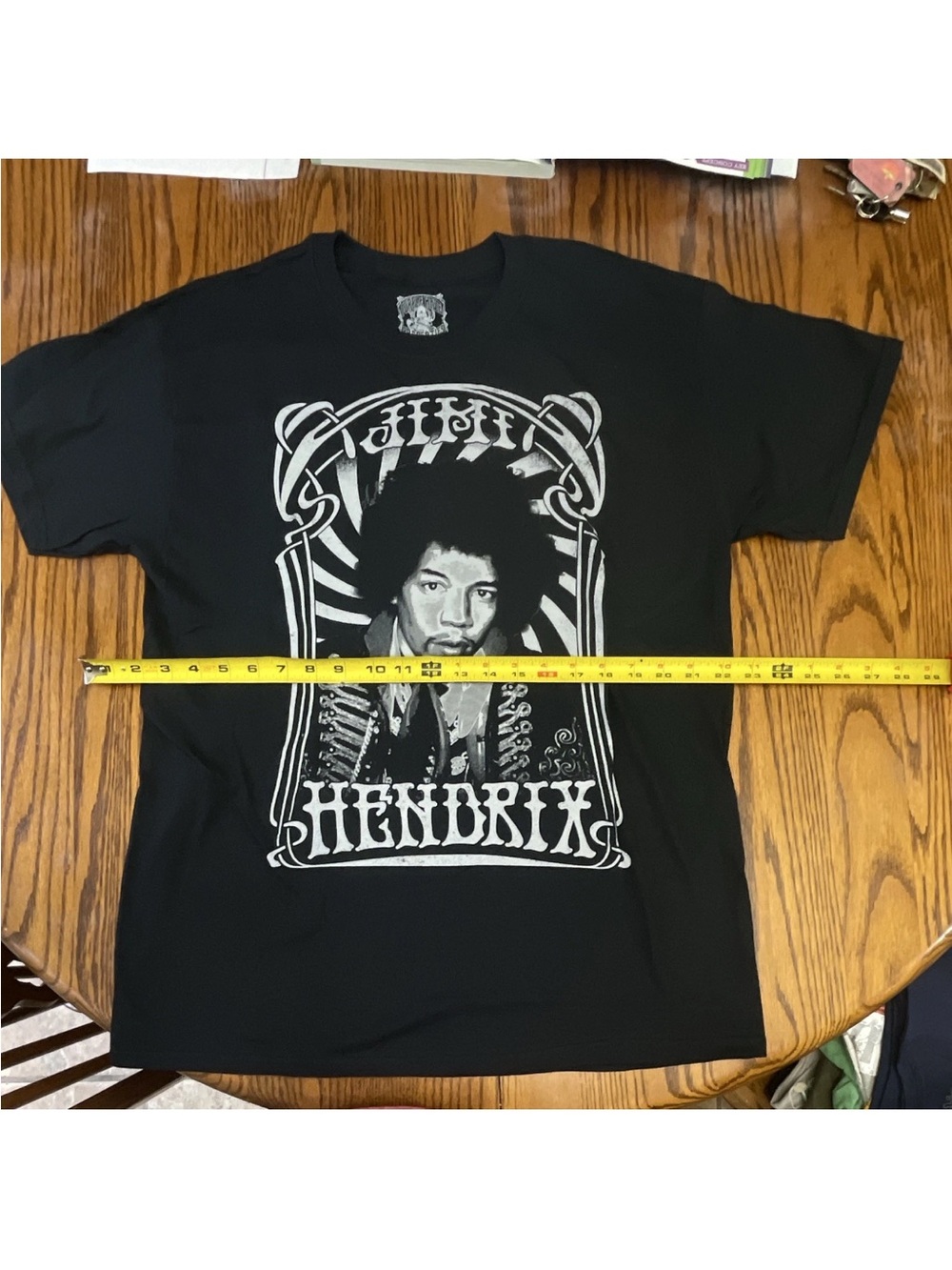 New Black Graphic Hendrix Tribute T-Shirt - Men's Rock Tee